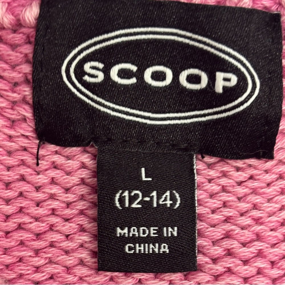 Scoop Women's Large Long Sleeve Puff Shoulder Sweater Acid Wash Dusky Pink NWT - Picture 5 of 11